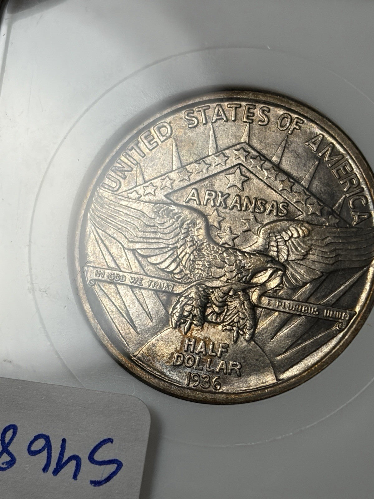 1936 NGC MS64 Robinson Arkansas Commemorative Half Dollar Toned Old Fatty Holder