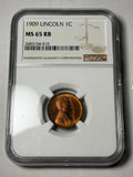 1909 NGC MS65 RB Lincoln Wheat Cent