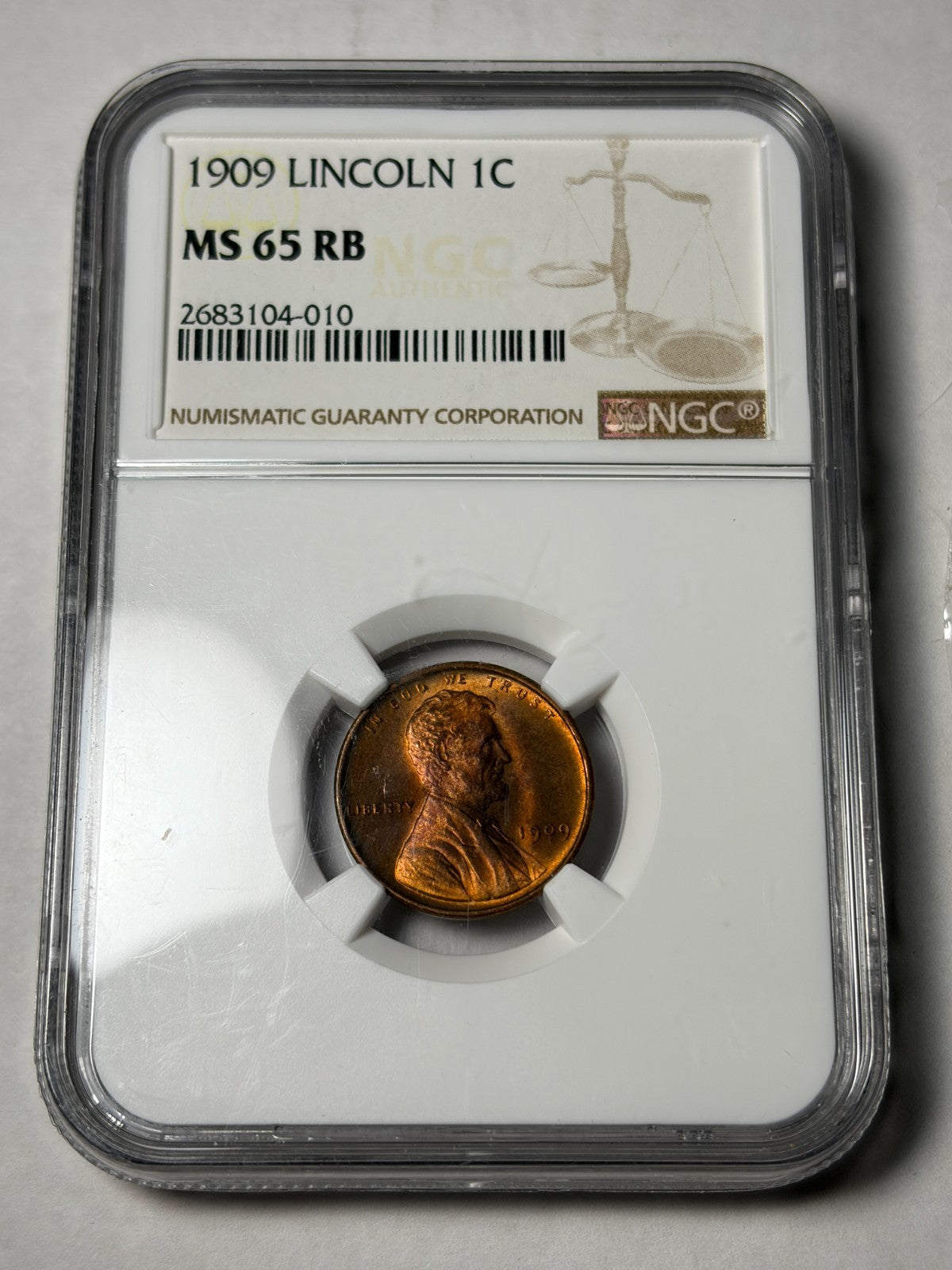 1909 NGC MS65 RB Lincoln Wheat Cent