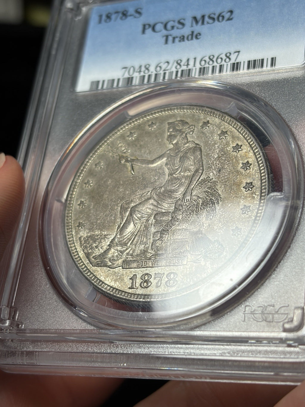 1878-S PCGS MS62 Trade Silver Dollar Original Look