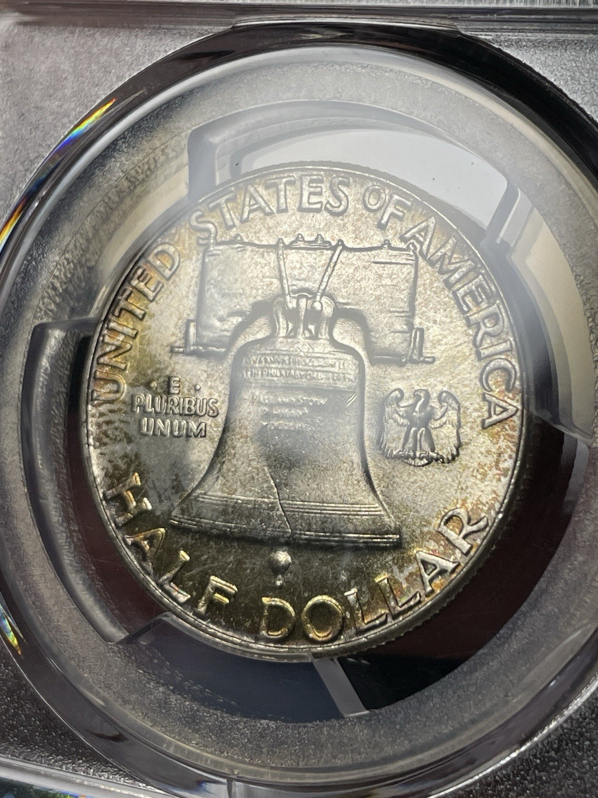 1954 PCGS MS66 CAC Franklin Half Dollar Toned Strong Bell Lines