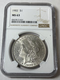 1902 NGC MS63 Morgan Silver Dollar