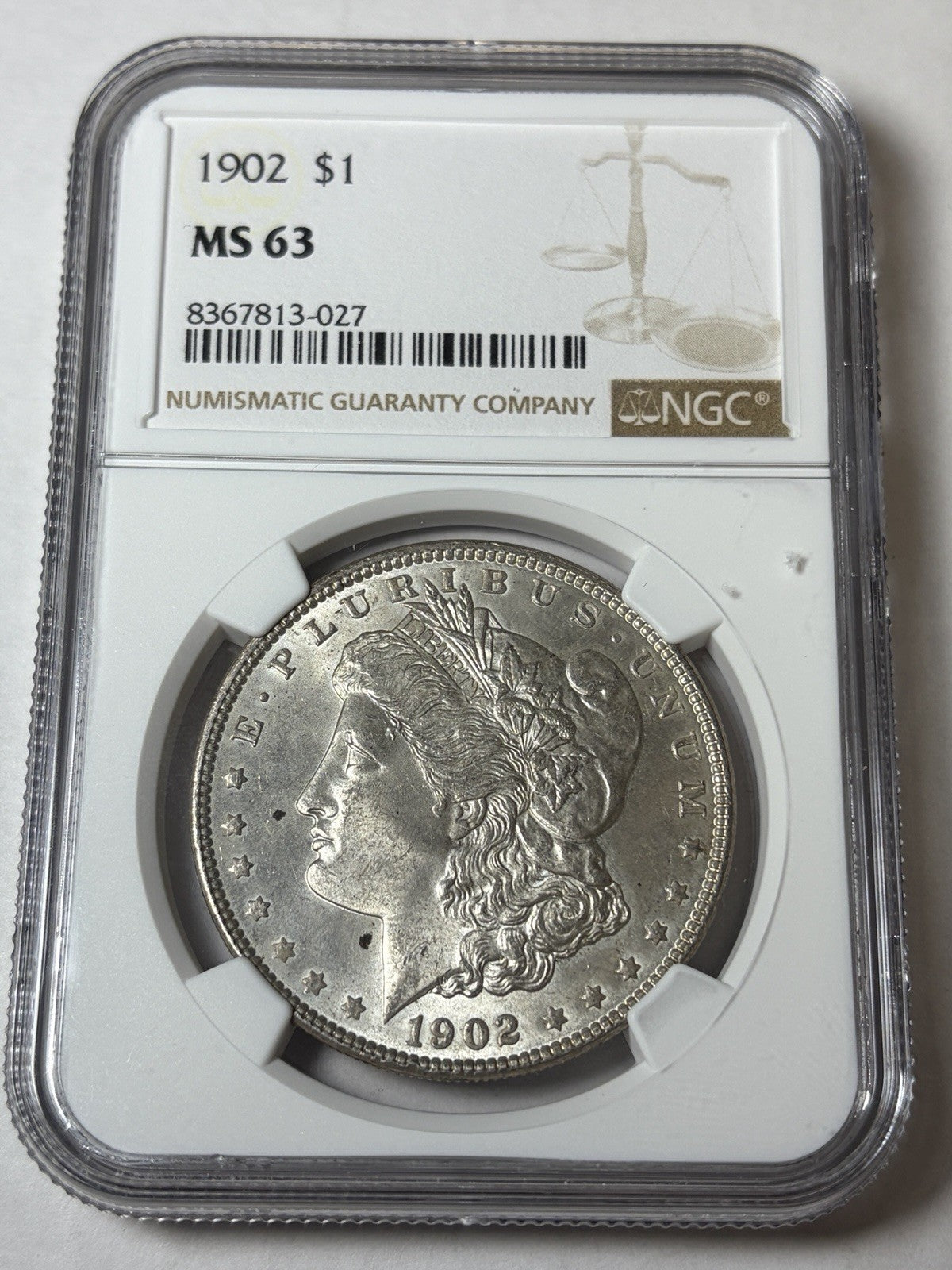 1902 NGC MS63 Morgan Silver Dollar