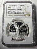 1991 Mo NGC PF69 Ultra Cameo Mexico 1 Onza Libertad PROOF Silver