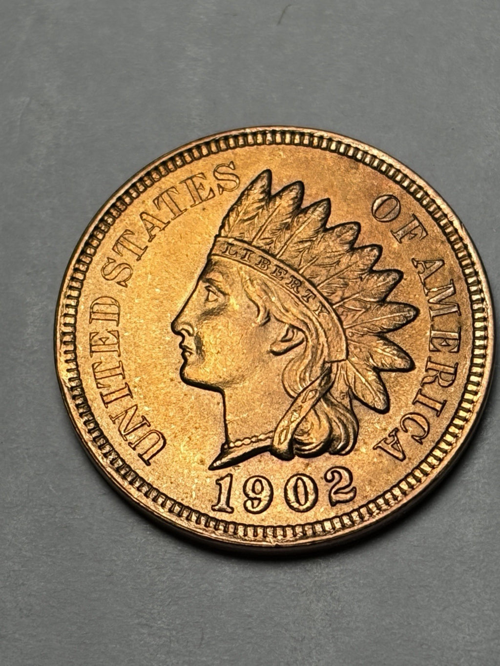 1902 Indian Head Cent Uncirculated Red