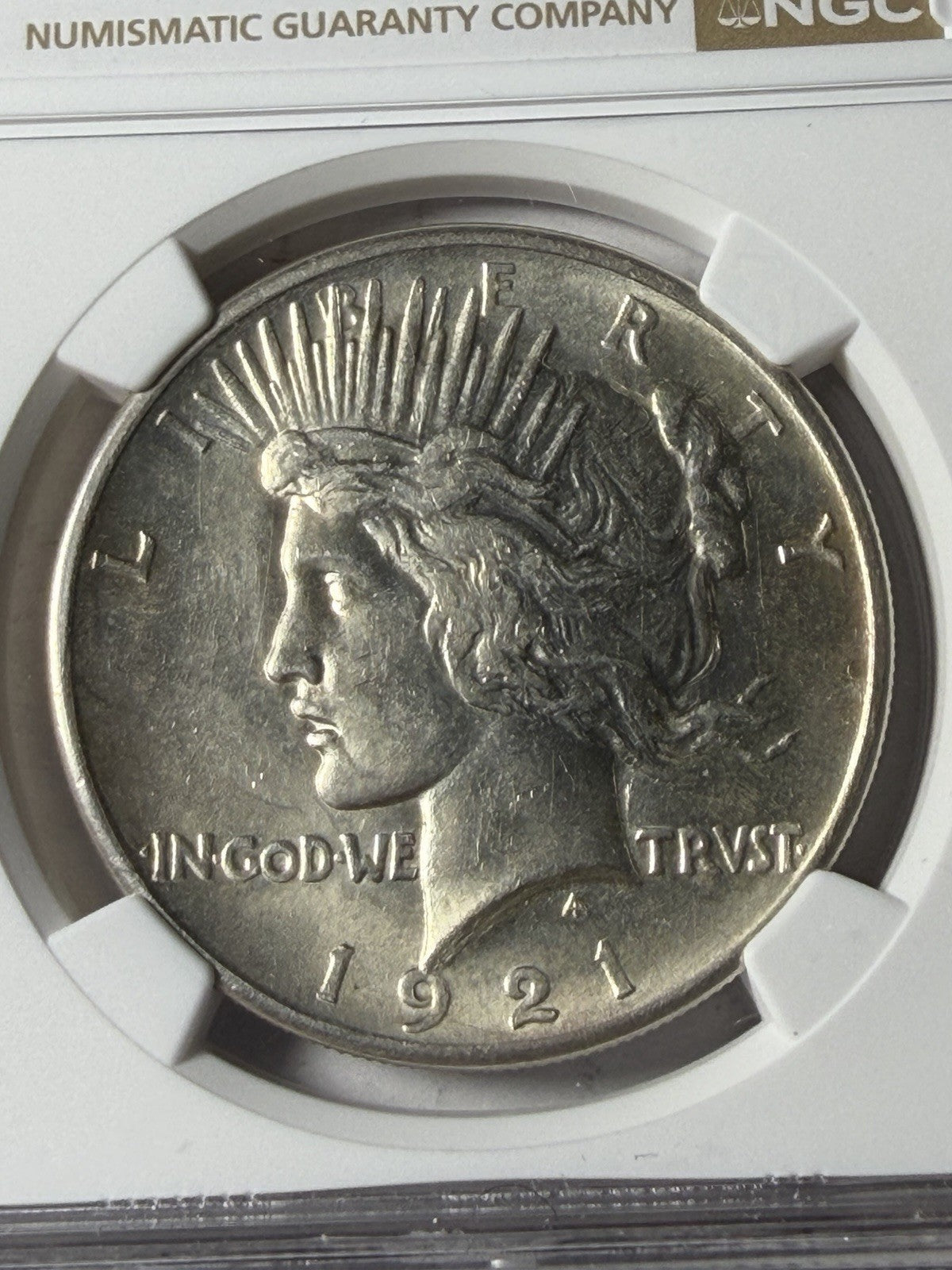 1921 NGC UNC Details High Relief Peace Dollar