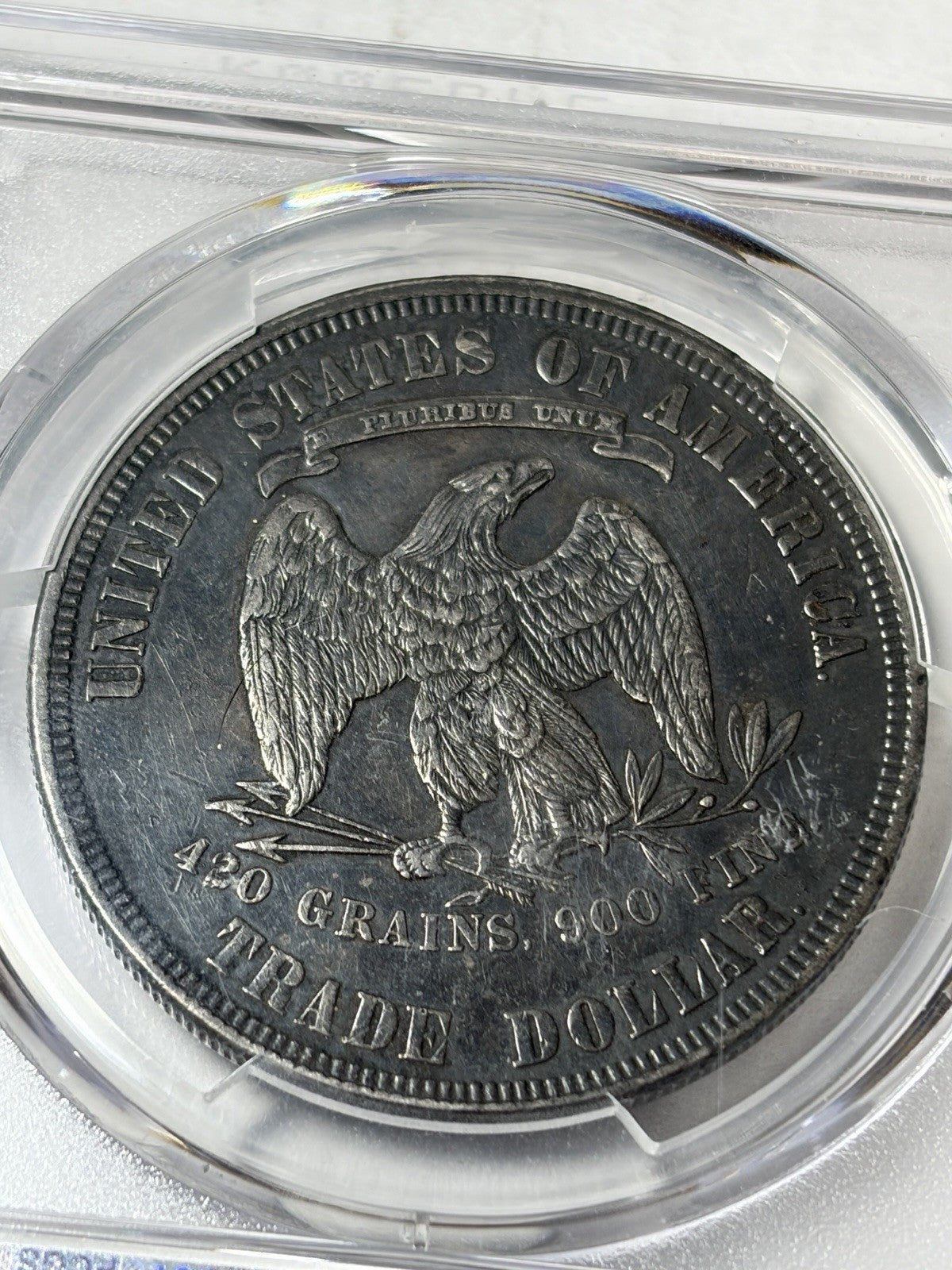 1877 PCGS XF Details Trade Silver Dollar