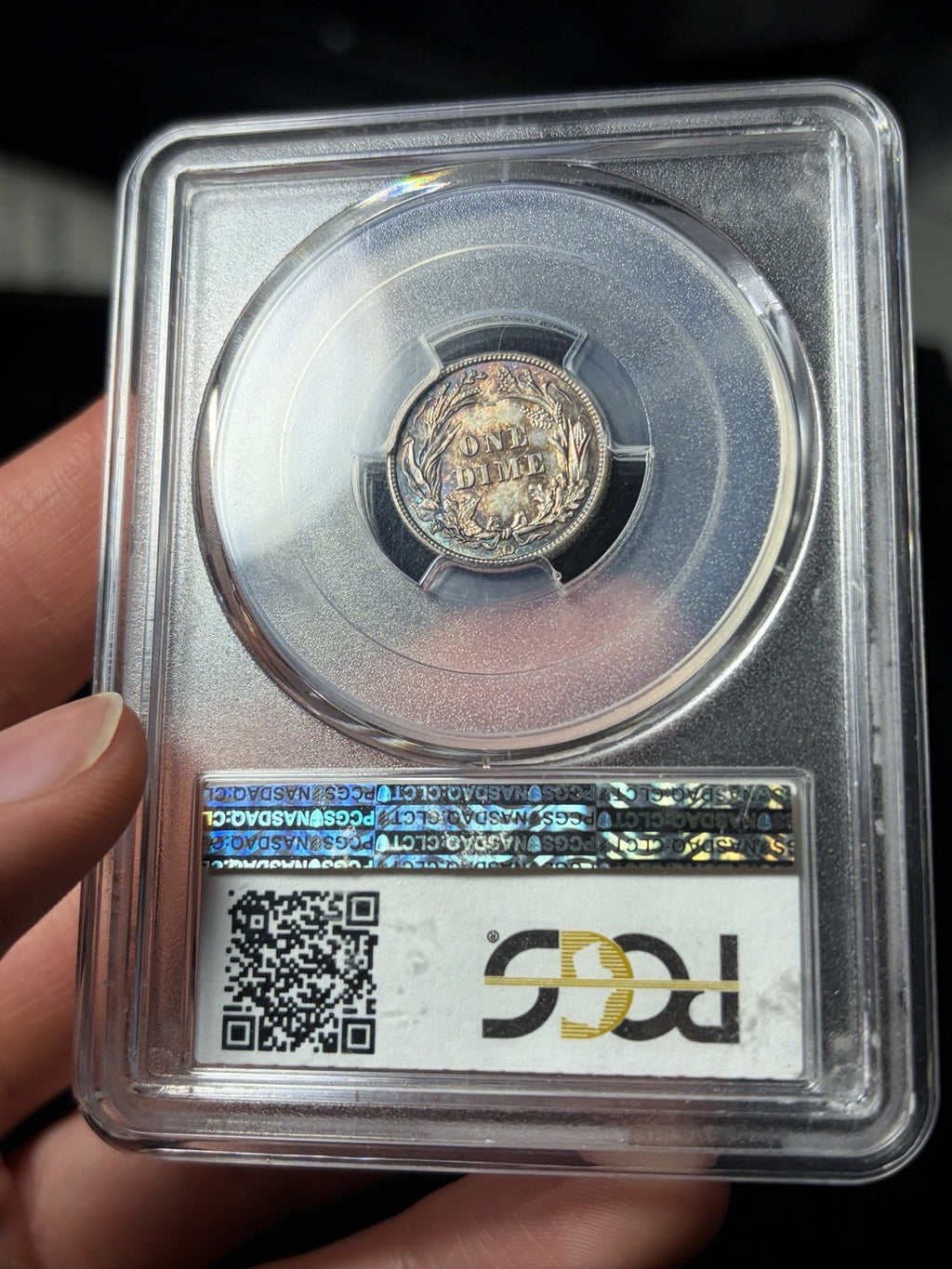 1909-D PCGS MS62 CAC Barber Dime Toned