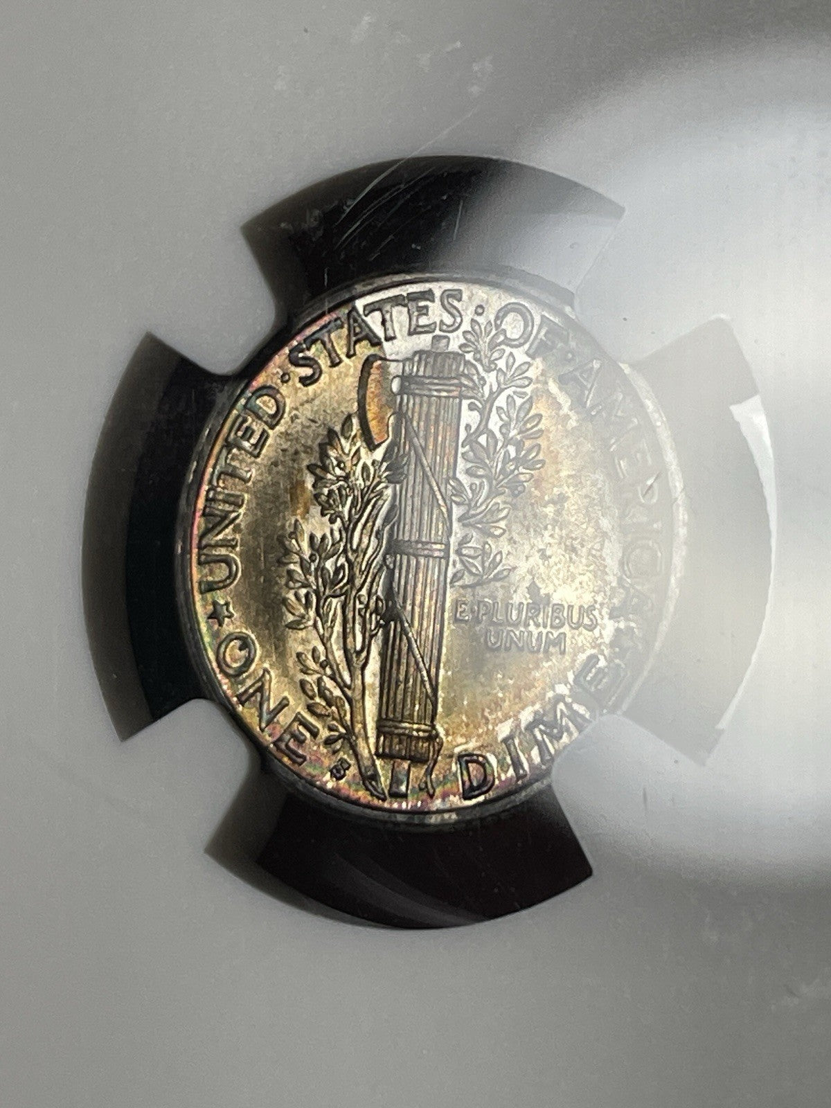 1936-S NGC MS67 FB Mercury Dime Toned