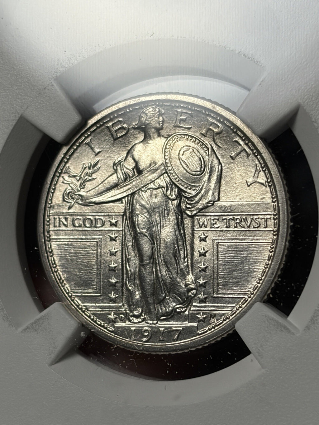 1917-D Type 1 NGC UNC Details Standing Liberty Quarter