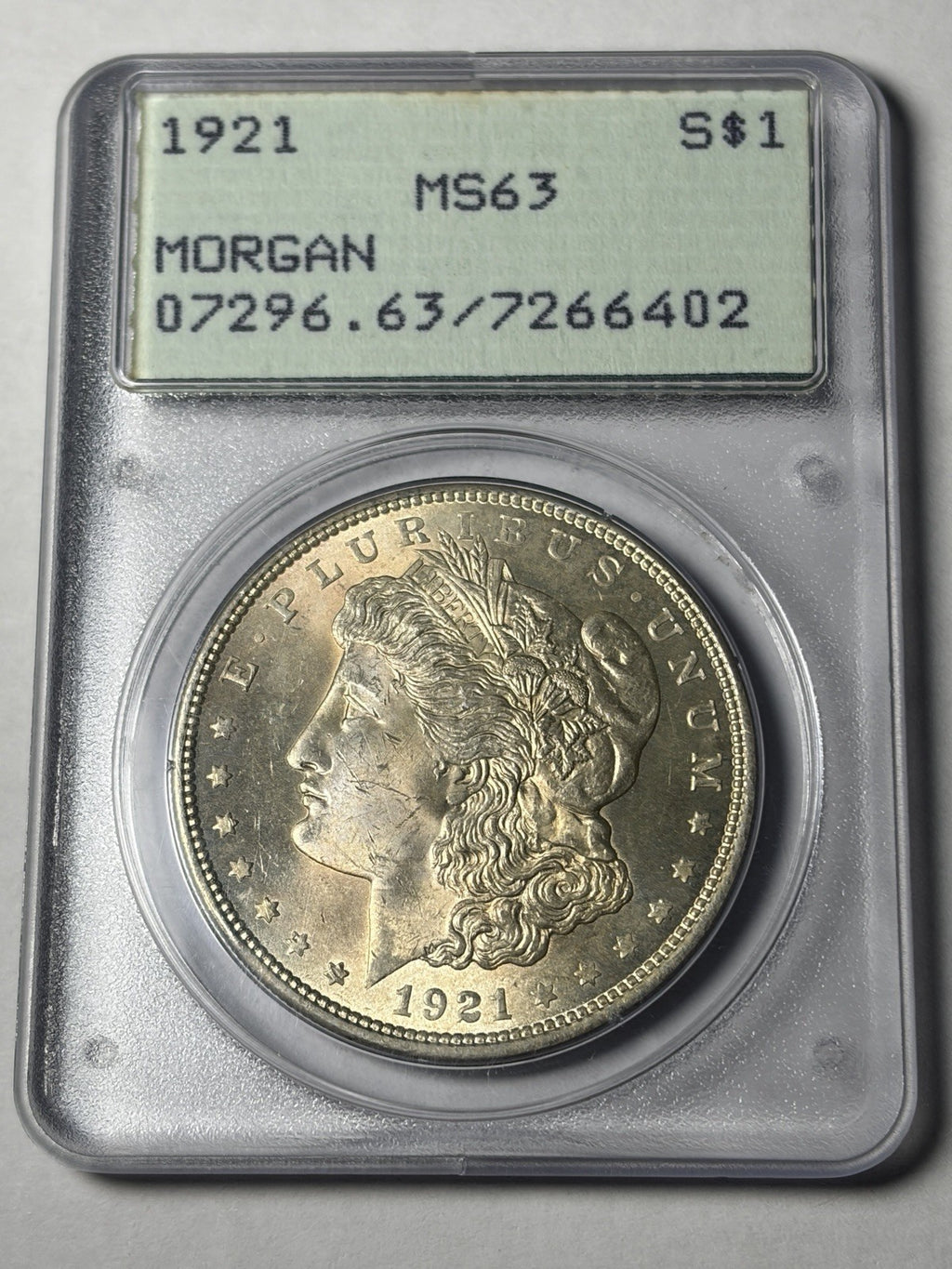 1921 PCGS MS63 Morgan Silver Dollar Rattler