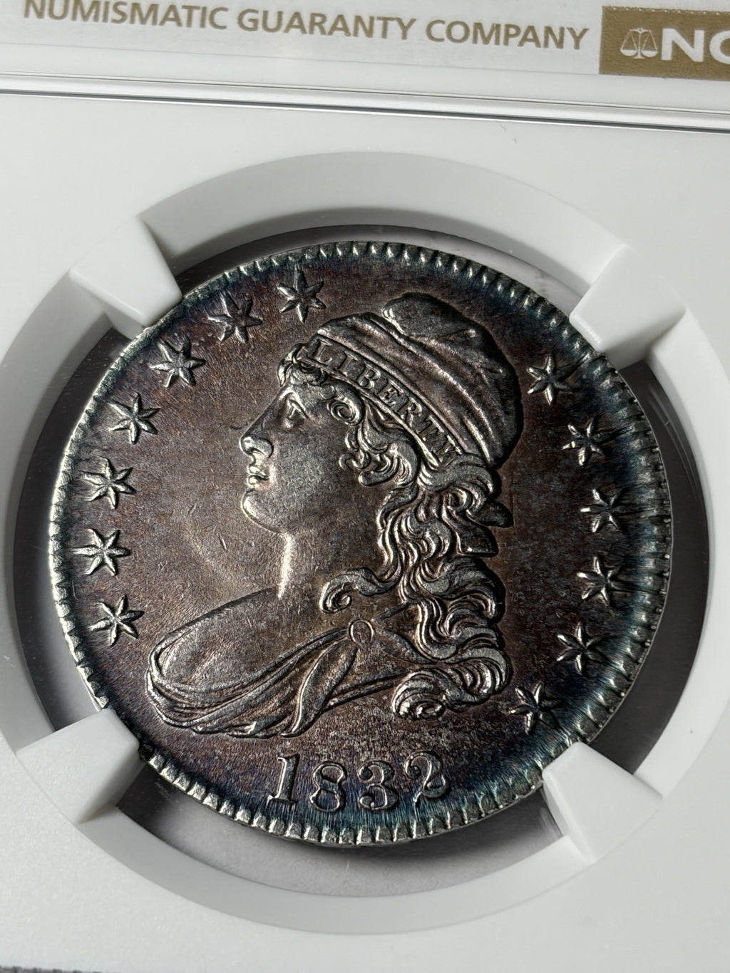 1832 NGC AU Details Capped Bust Half Dollar Toned