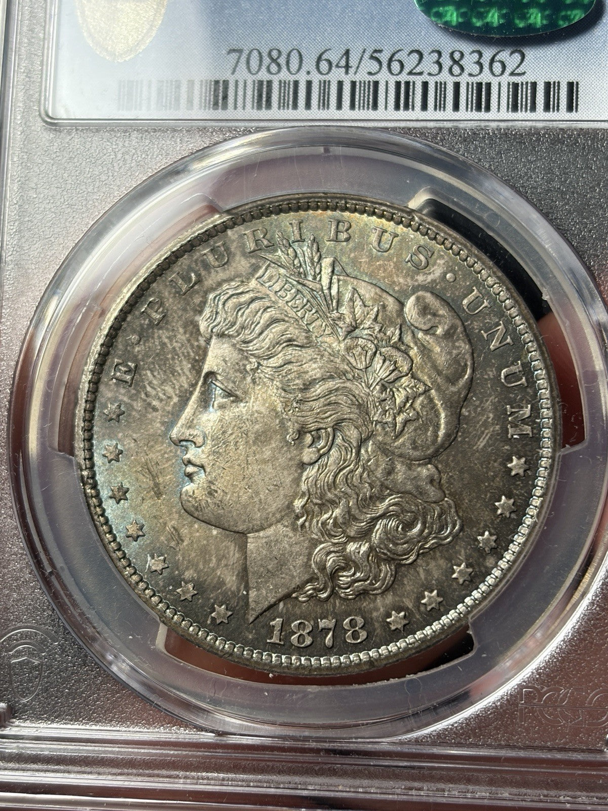 1878-CC PCGS MS64 CAC Morgan Dollar Toned Original
