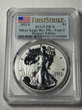 2021-S PCGS PR70 Reverse Proof American Silver Eagle Type 2 First Strike