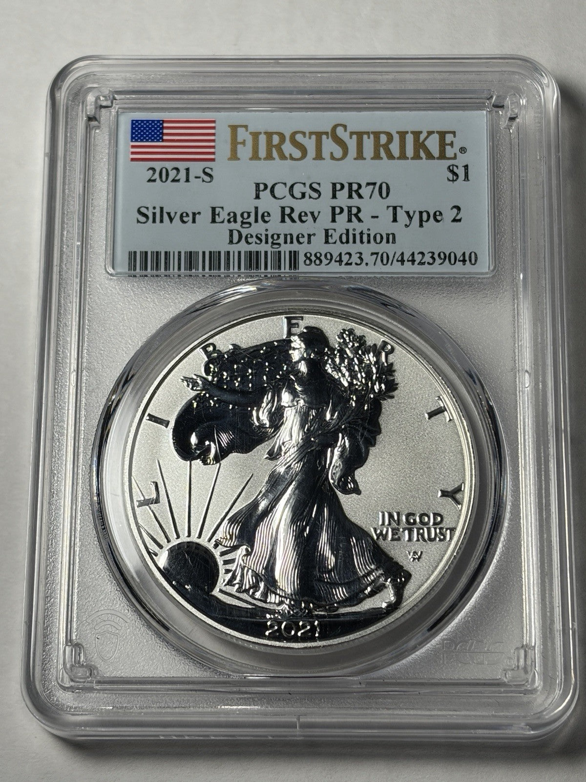 2021-S PCGS PR70 Reverse Proof American Silver Eagle Type 2 First Strike