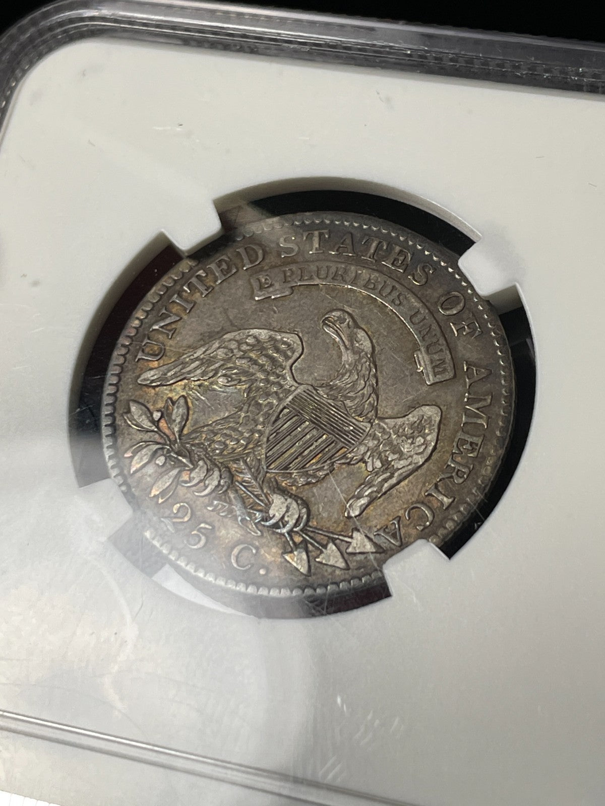 1818 NGC XF45 Capped Bust Quarter Toned Original Nice