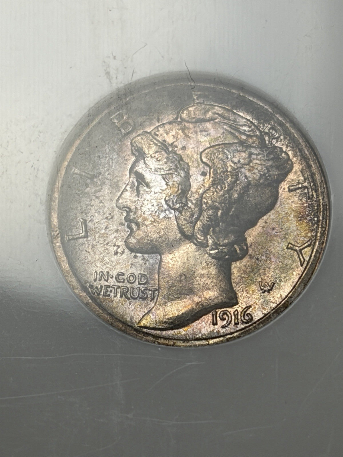 1916 NGC MS67 FB Mercury Dime Toned