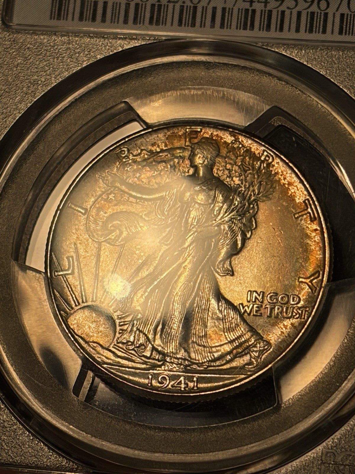 1941-D PCGS MS67+ CAC Walking Liberty Half Dollar Toned