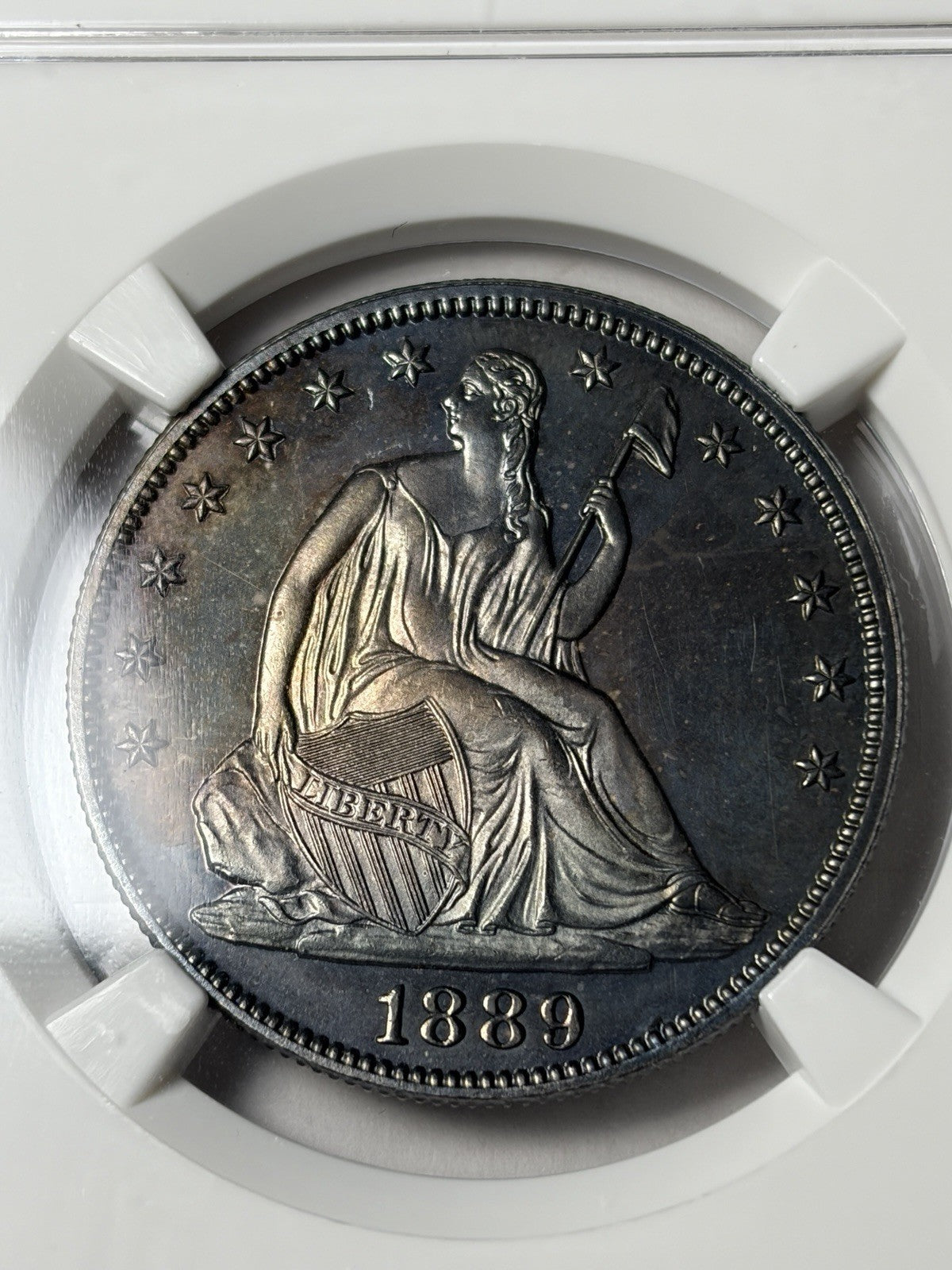 1889 NGC MS64 Seated Liberty Half Dollar Toned