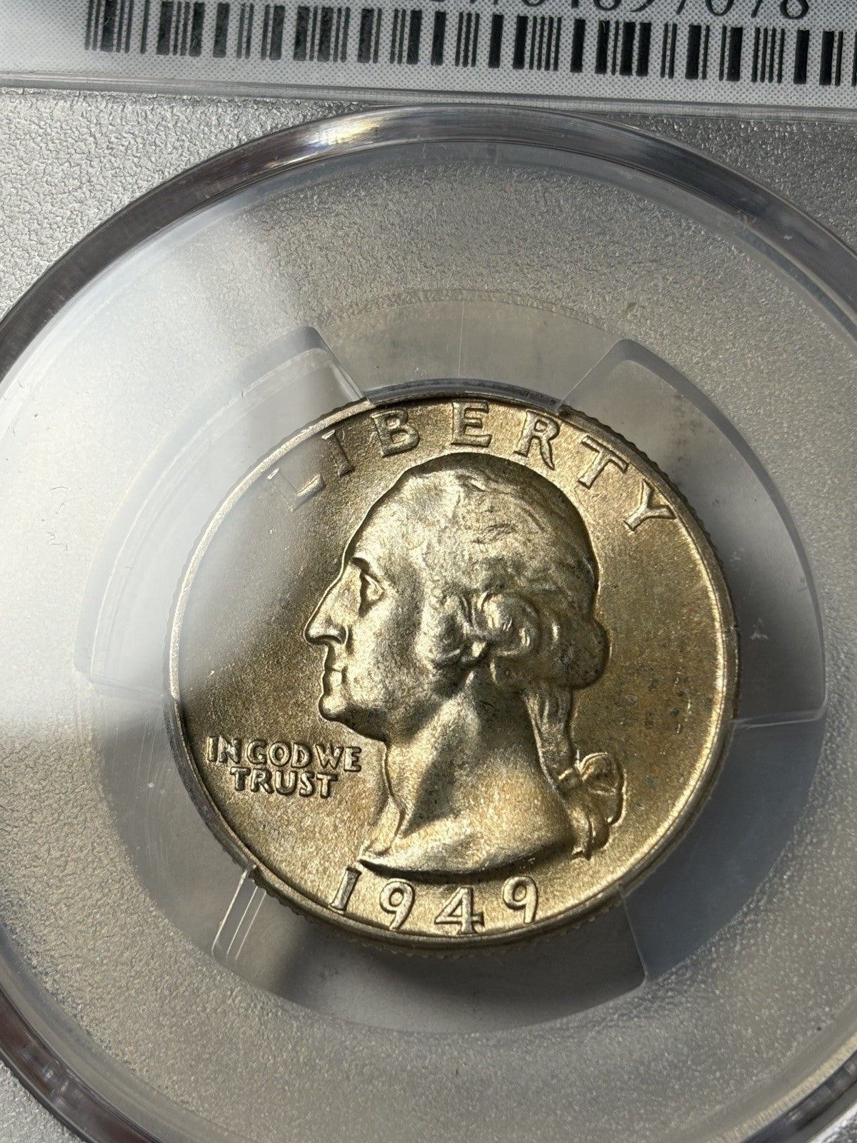 1949-D PCGS MS67 CAC Washington Silver Quarter Toned