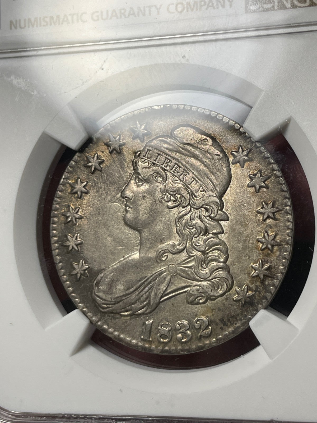 1832 NGC AU53 Capped Bust Half Dollar Lightly Toned
