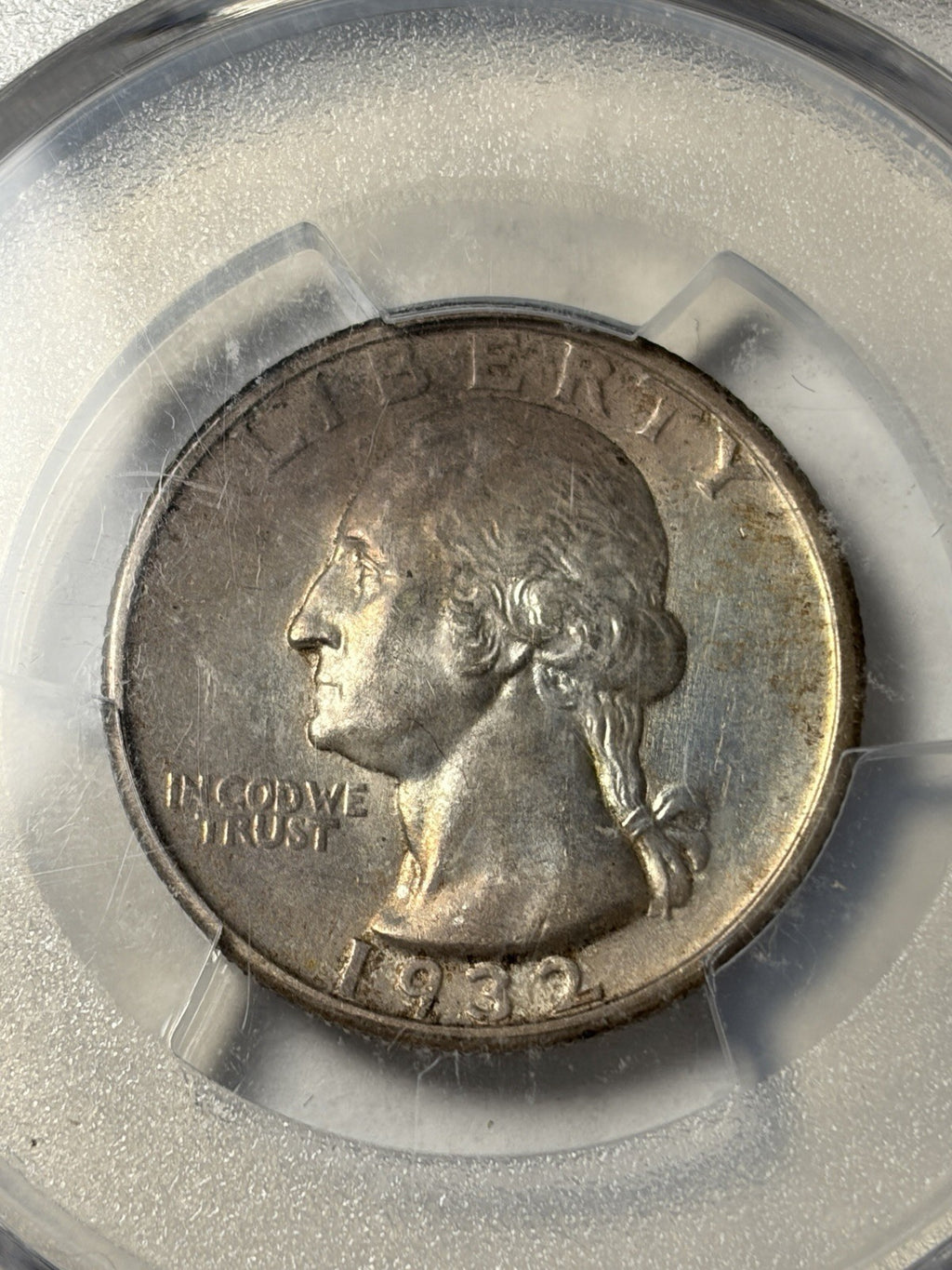 1932-S PCGS AU58 Washington Quarter Toned