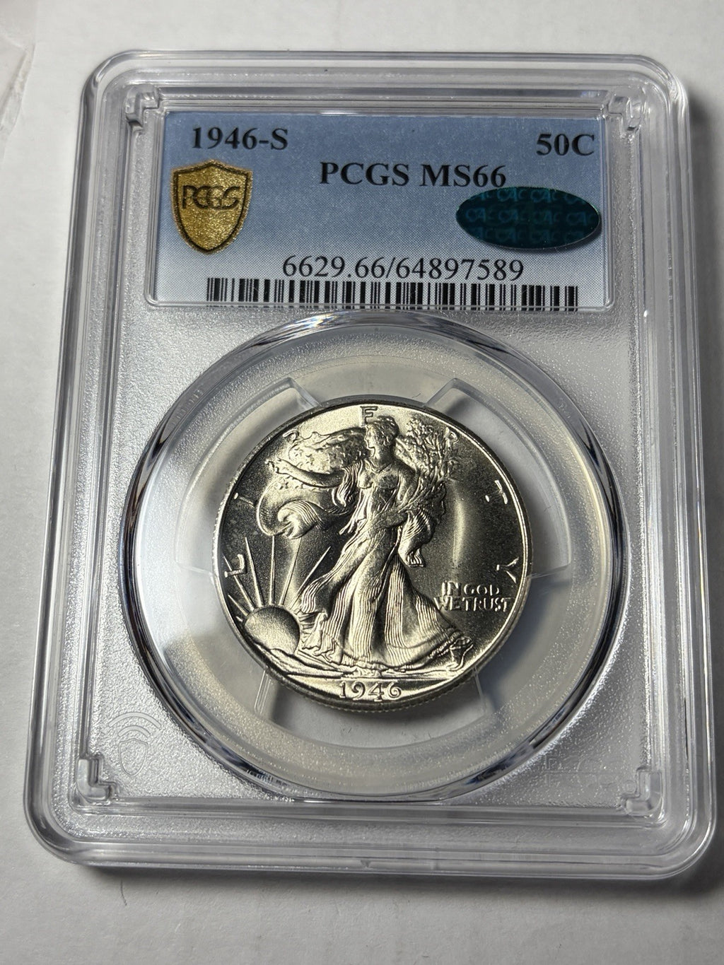 1946-S PCGS MS66 CAC Walking Liberty Half Dollar
