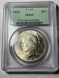 1928 PCGS MS64 Peace Silver Dollar Old Green Holder
