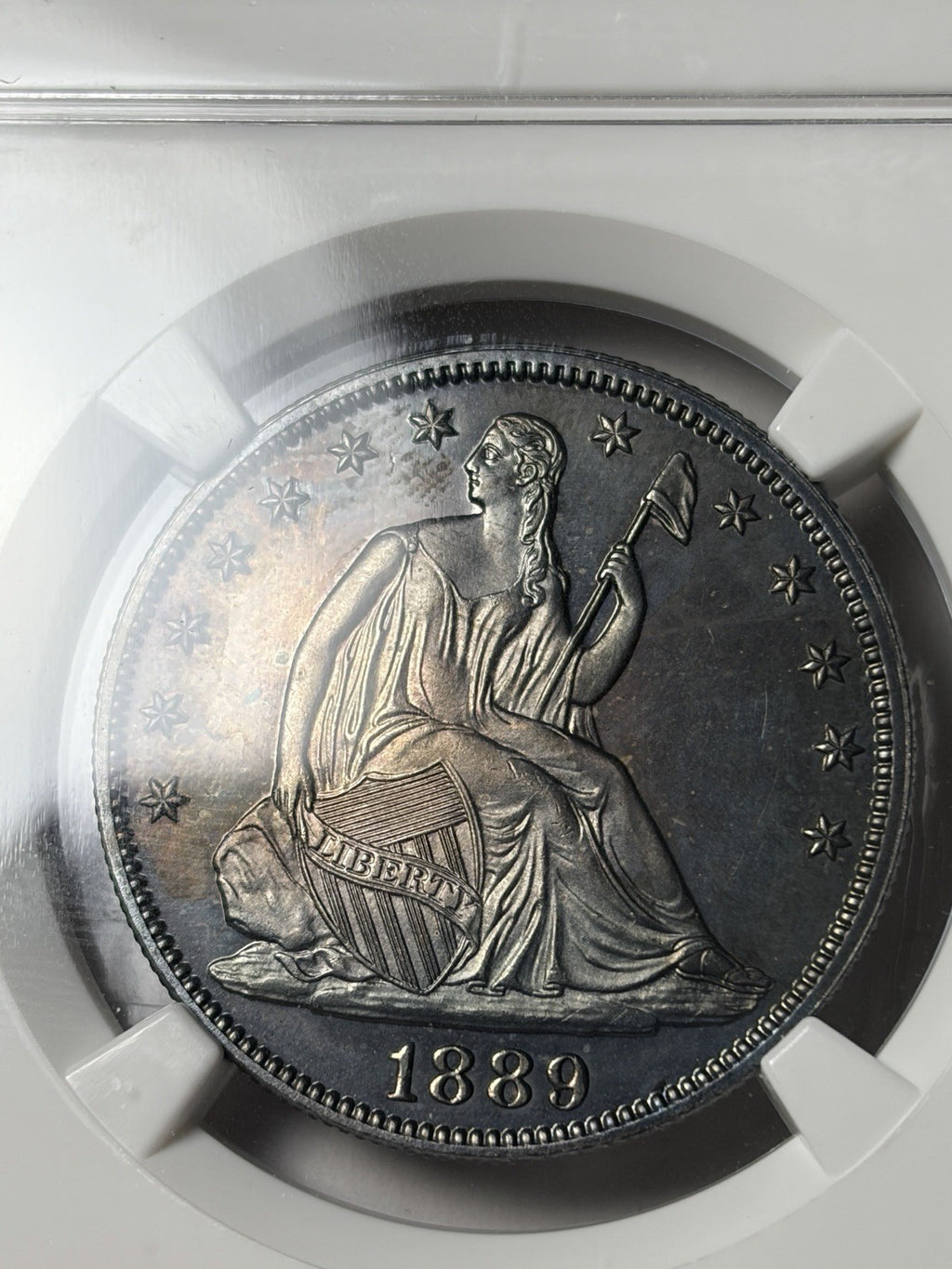 1889 NGC MS64 Seated Liberty Half Dollar Toned
