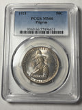 1921 PCGS MS66 Pilgrim Commemorative Half Dollar Toned