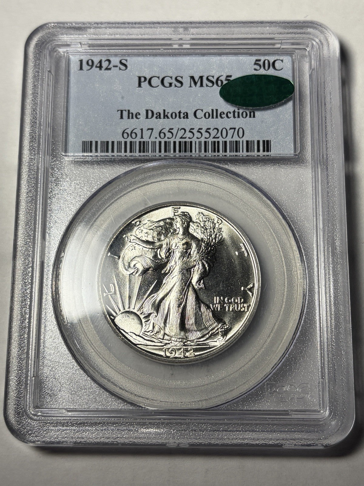 1942-S PCGS MS65 CAC Walking Liberty The Dakota Collection