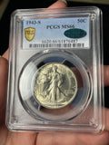 1943-S PCGS MS66 CAC Walking Liberty Half Dollar