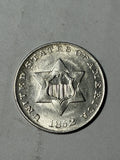 1852 Three Cent Silver Piece 3CS