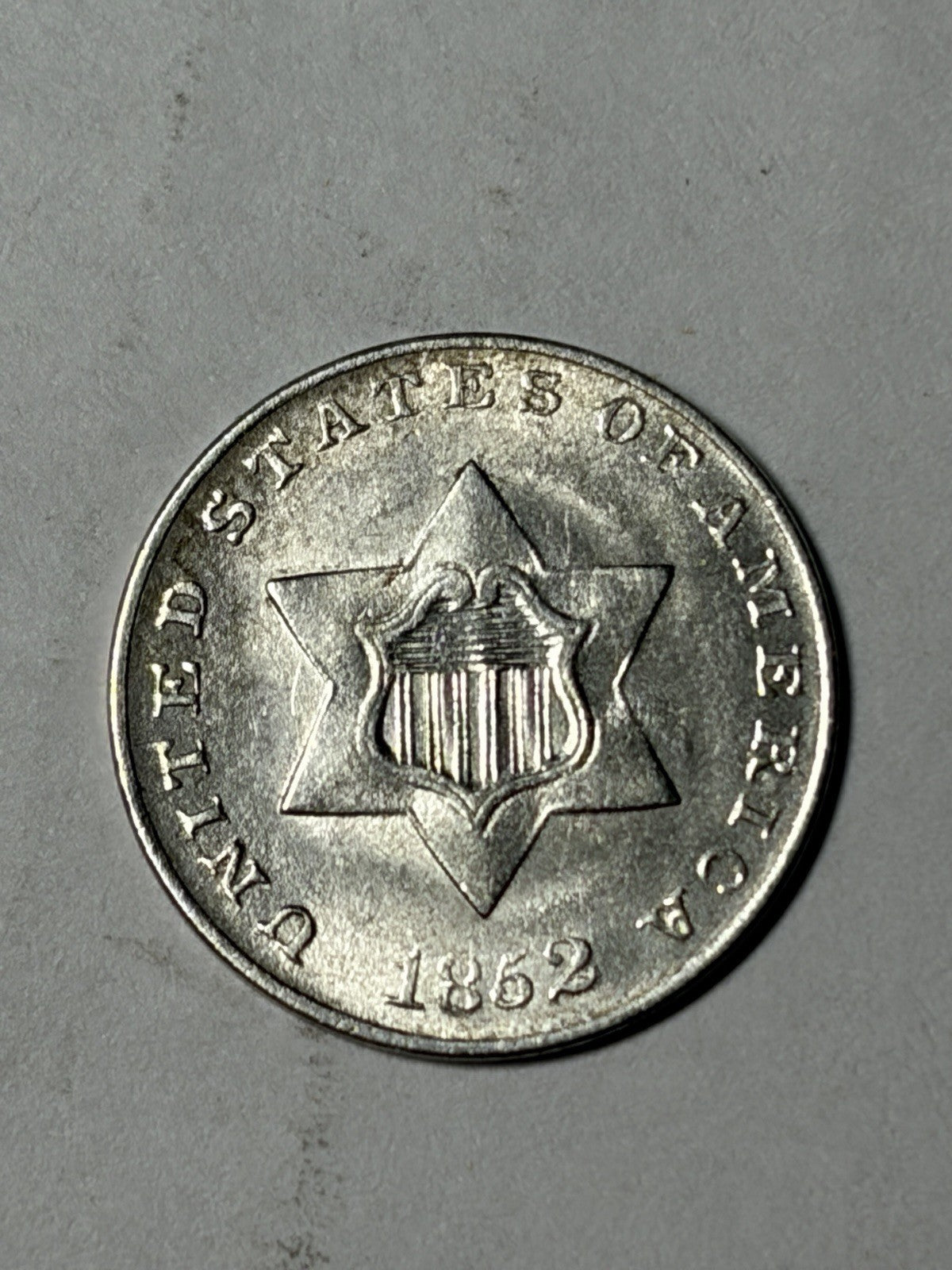 1852 Three Cent Silver Piece 3CS
