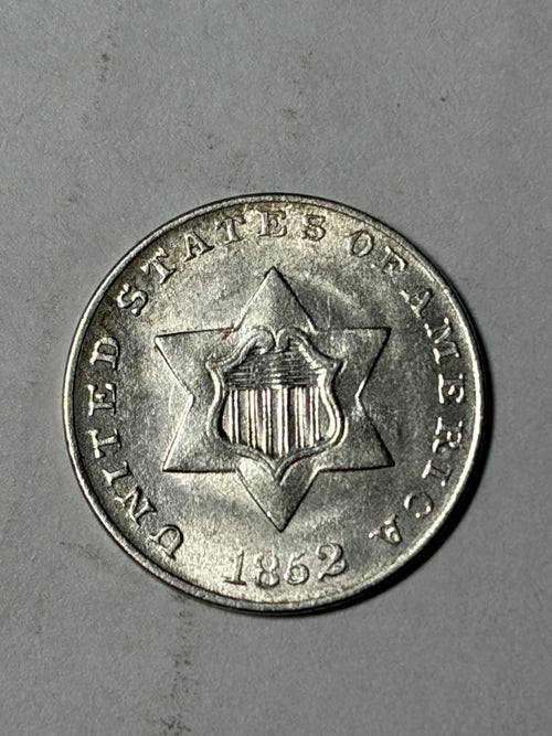 1852 Three Cent Silver Piece 3CS