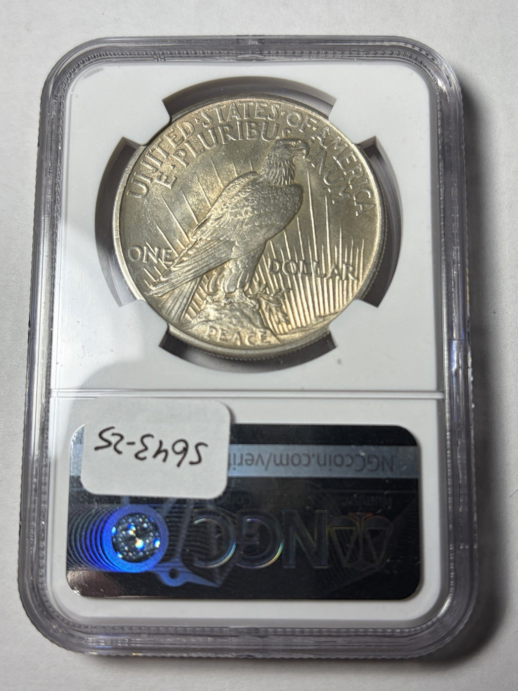 1921 NGC MS63 Peace Silver Dollar High Relief