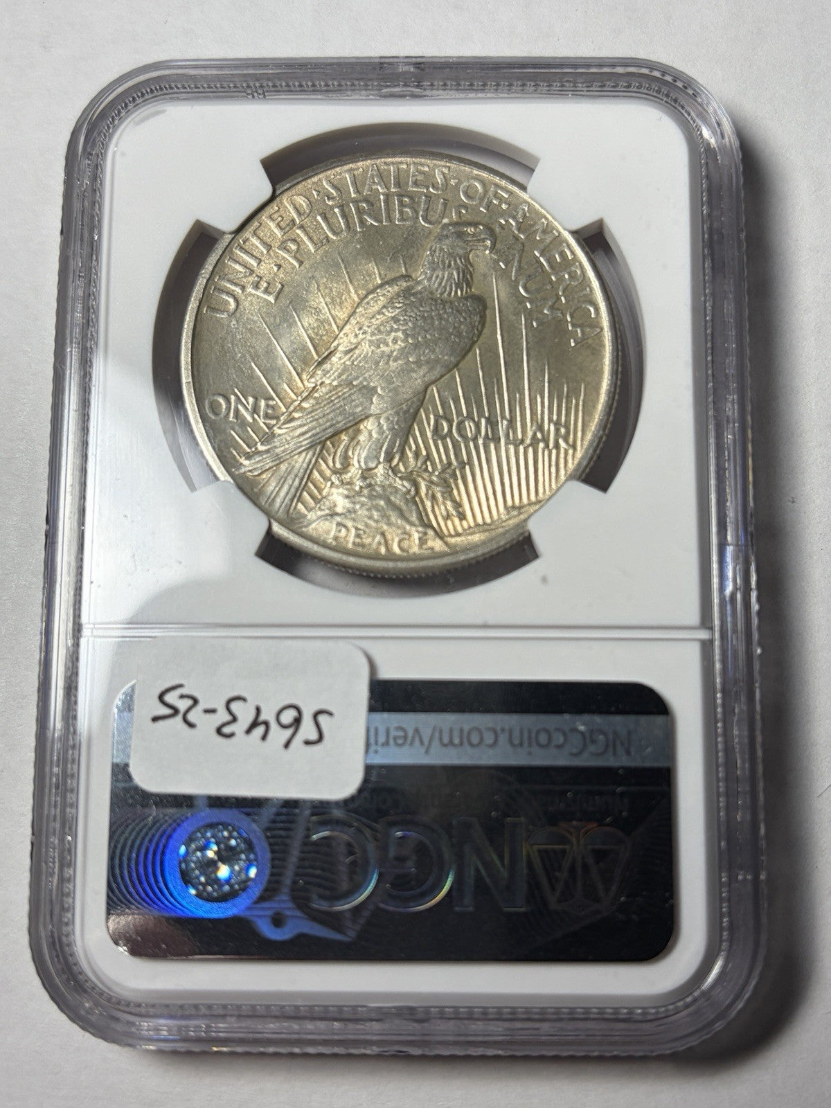 1921 NGC MS63 Peace Silver Dollar High Relief