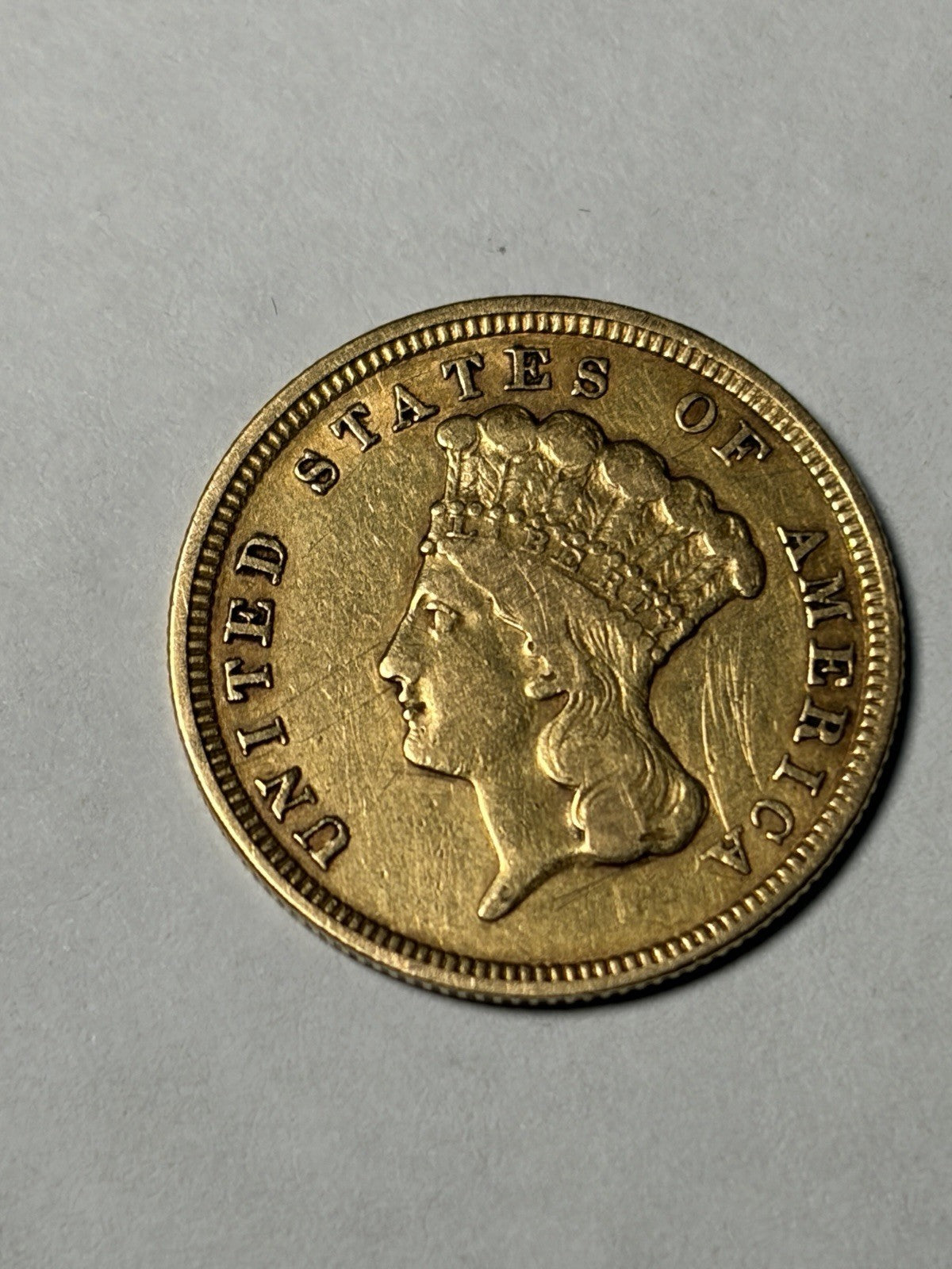 1854 Three Dollar Gold Piece G$3 Details