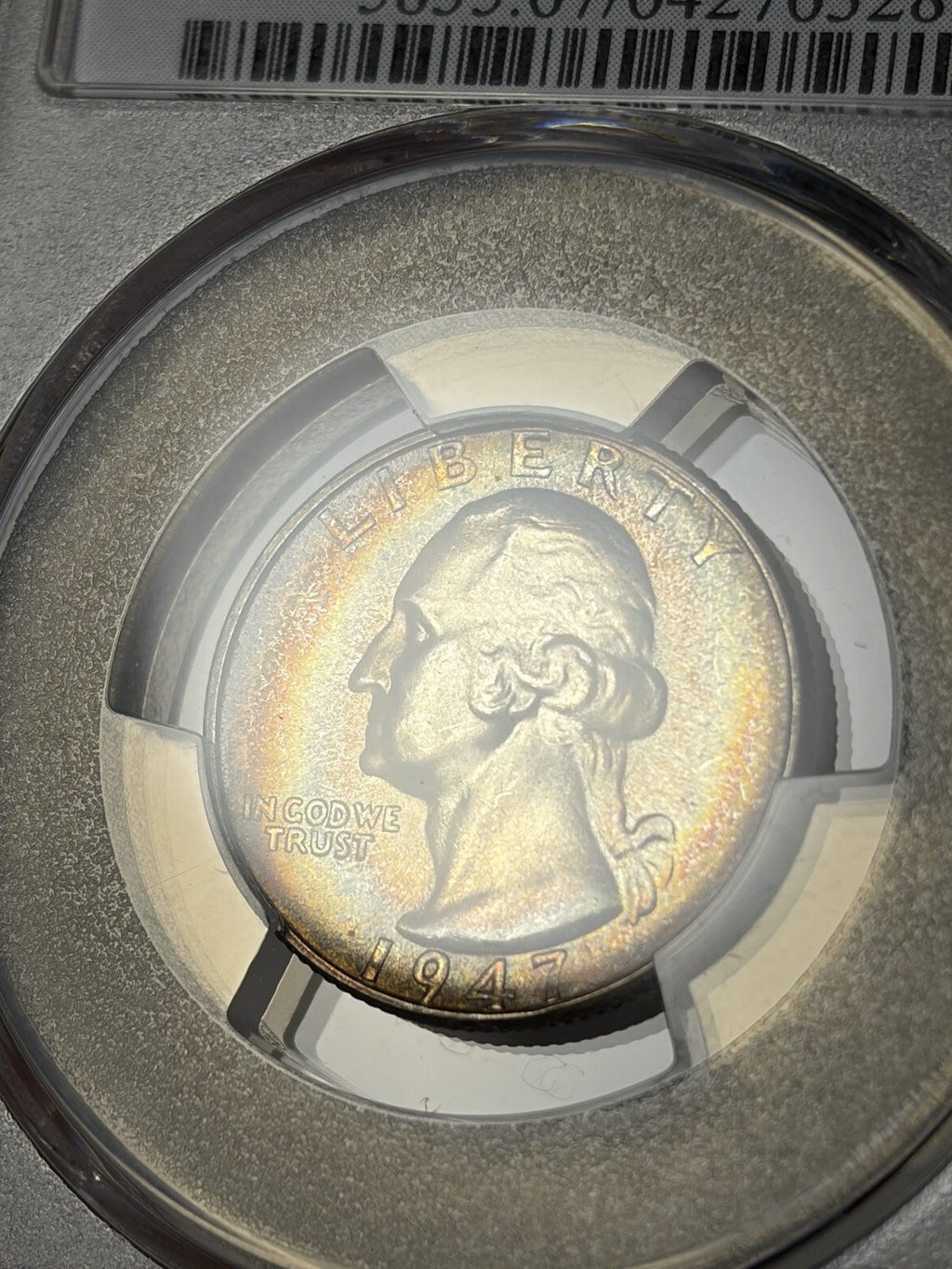 1947-S PCGS MS67 CAC Washington Silver Quarter Toned