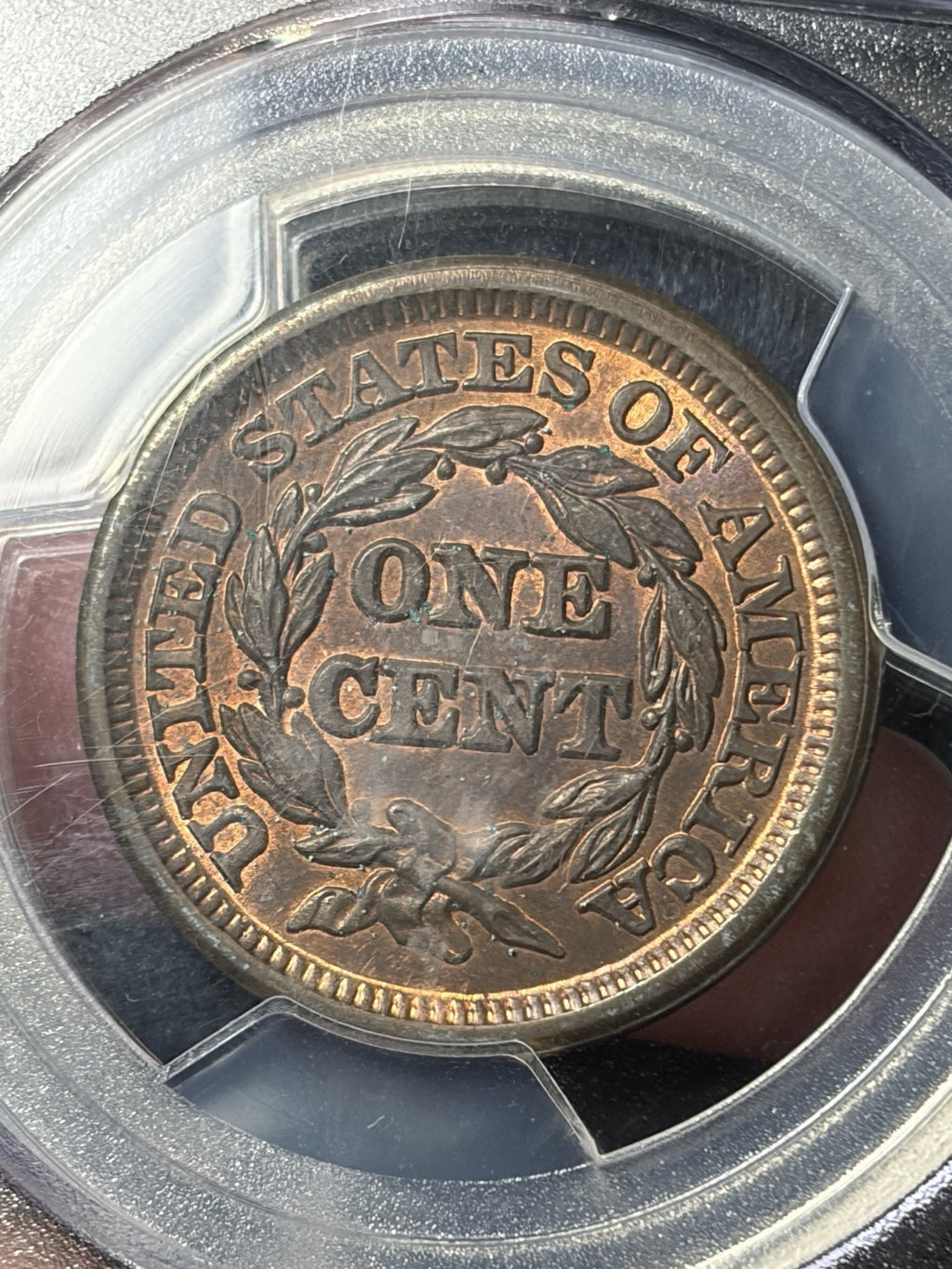 1848 PCGS MS65 RB CAC Braided Hair Large Cent