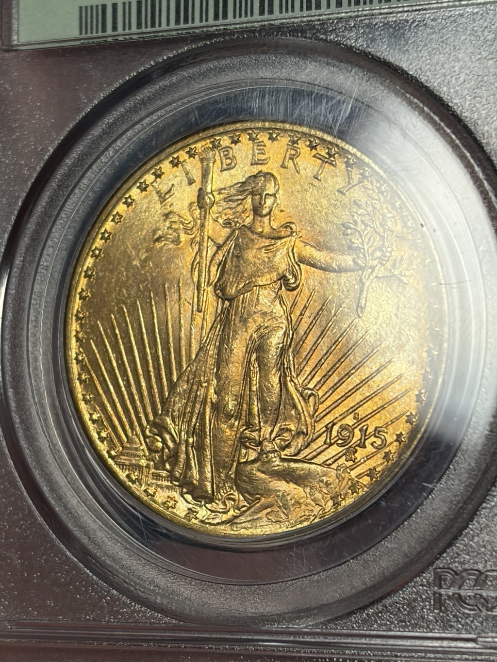 1915-S PCGS MS65 Saint Gaudens Double Eagle Gold Toned OGH Old Holder