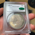 1885-O PCGS MS65 CAC Morgan Silver Dollar Dual Sided Toner PQ Coin