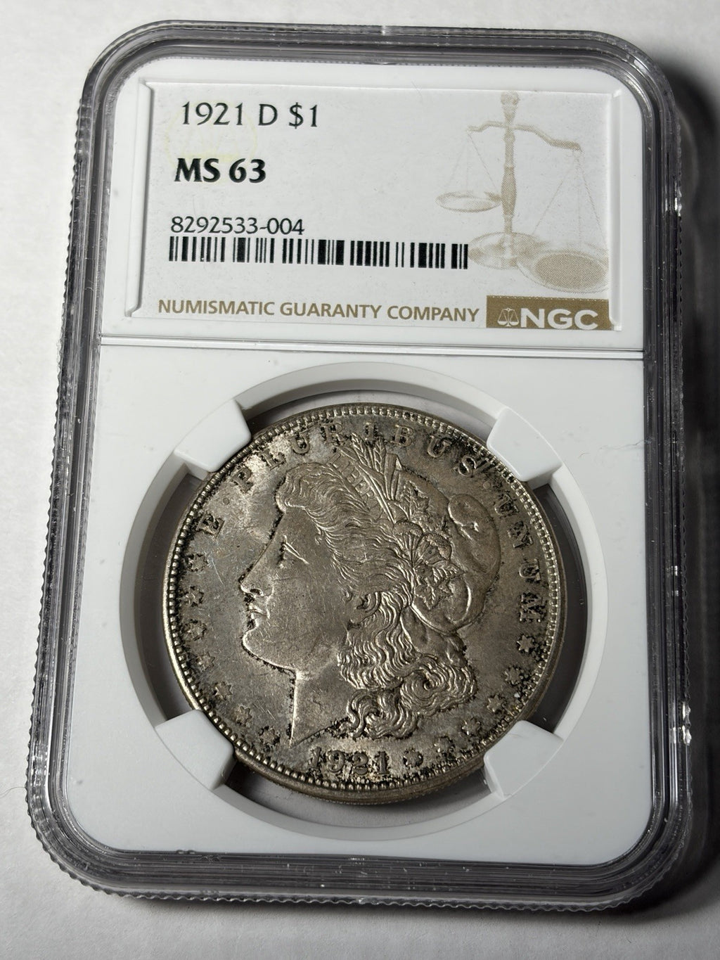 1921-D NGC MS63 Morgan Silver Dollar