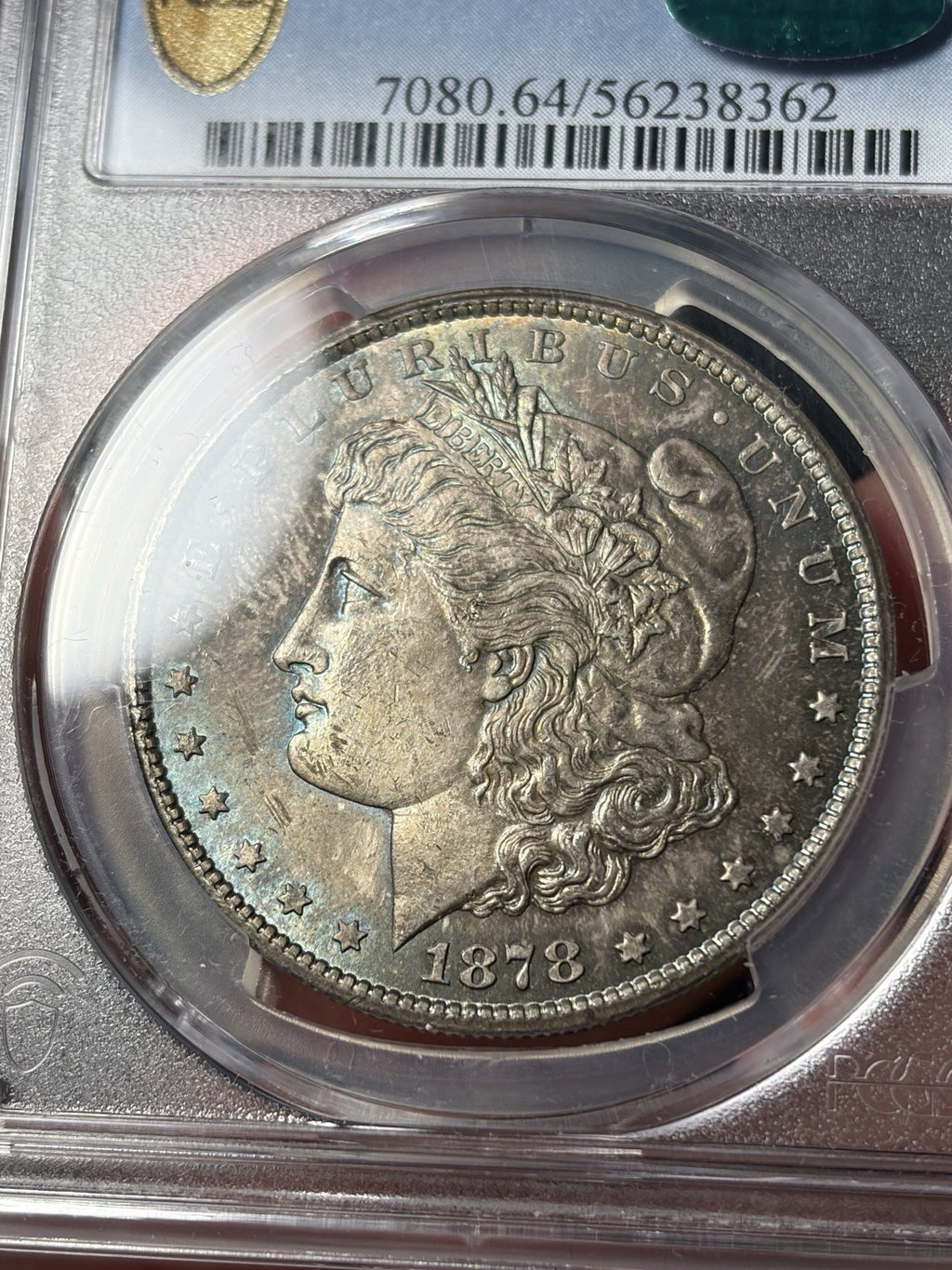 1878-CC PCGS MS64 CAC Morgan Dollar Toned Original