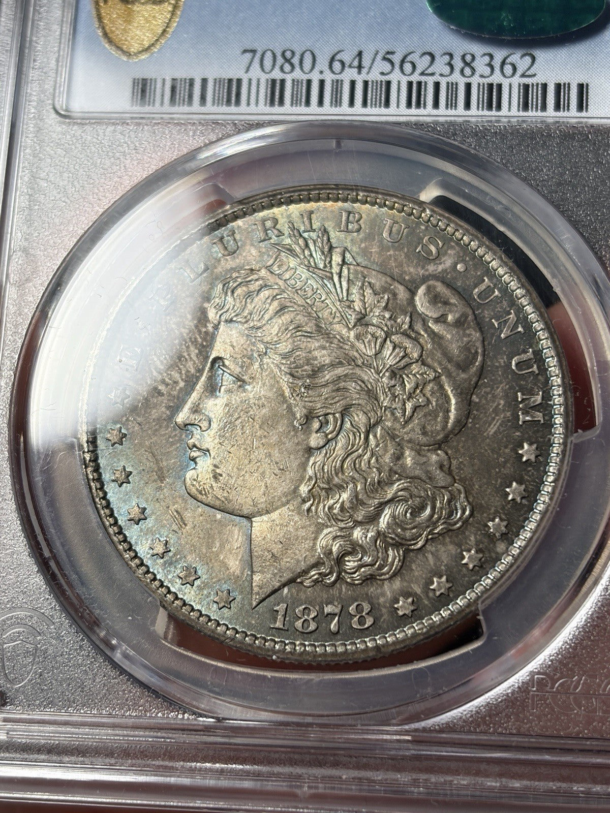 1878-CC PCGS MS64 CAC Morgan Dollar Toned Original