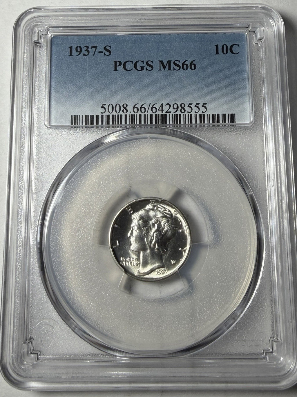 1937-S PCGS MS66 Mercury Dime
