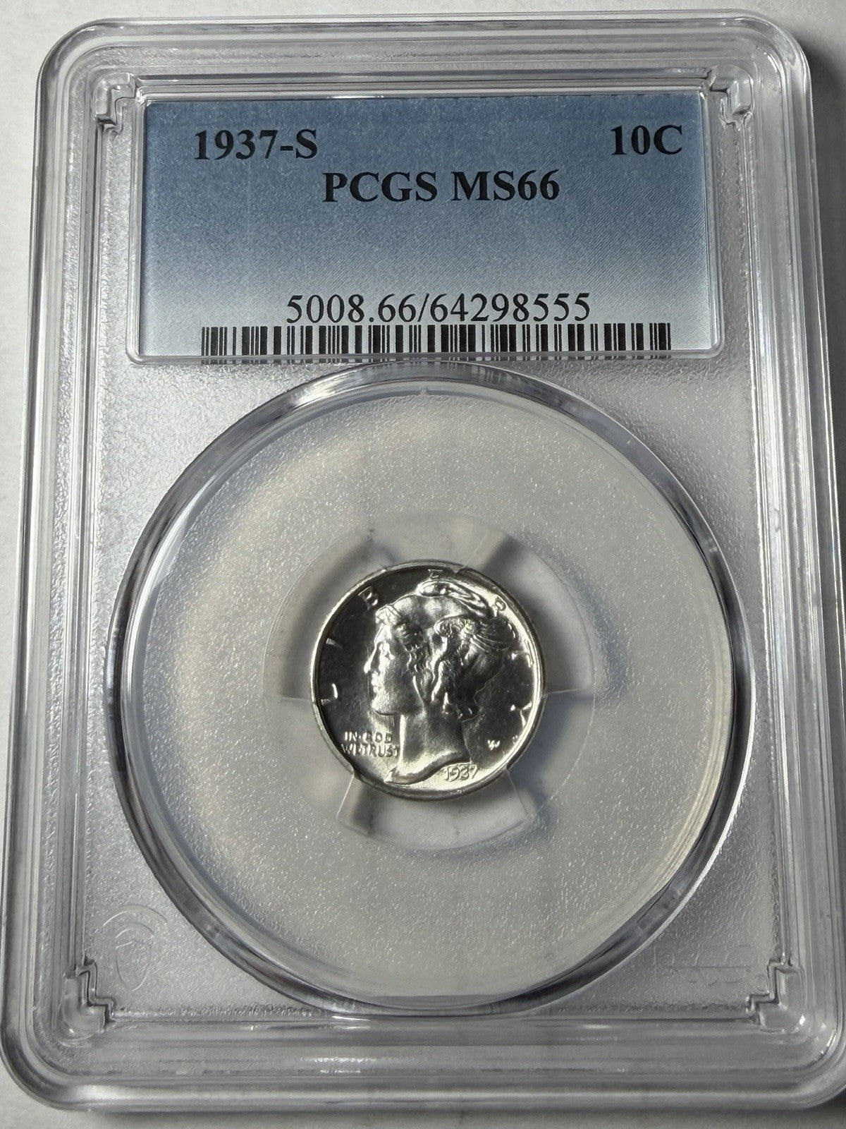 1937-S PCGS MS66 Mercury Dime