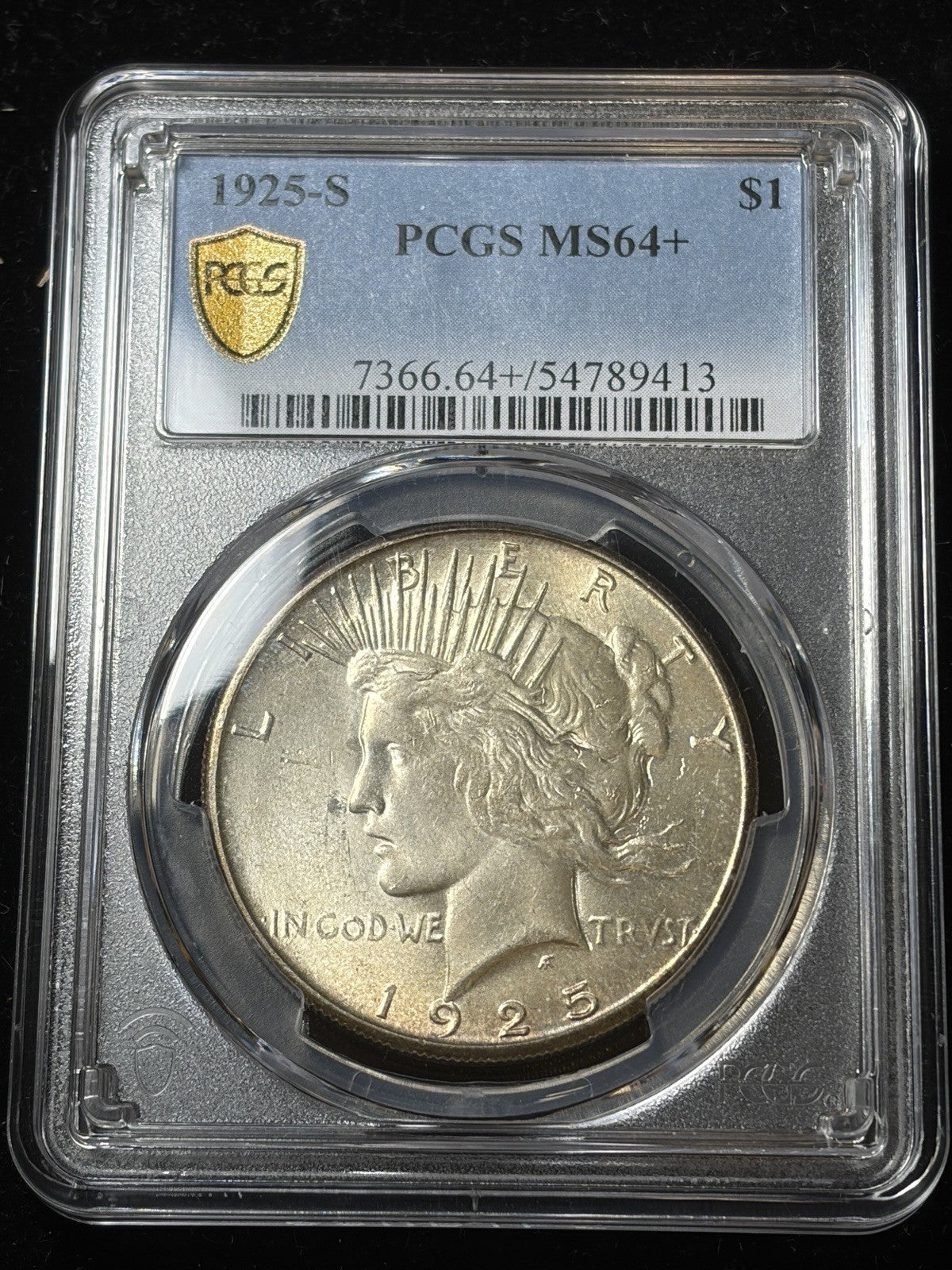 1925-S Peace Dollar PCGS MS64+ / ANACS MS65/65 Ex. Photograde
