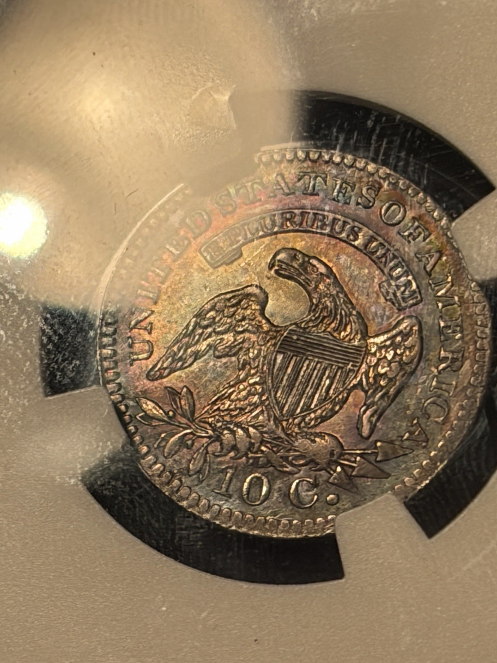 1821 NGC MS64 Large Date Capped Bust Dime JR-7