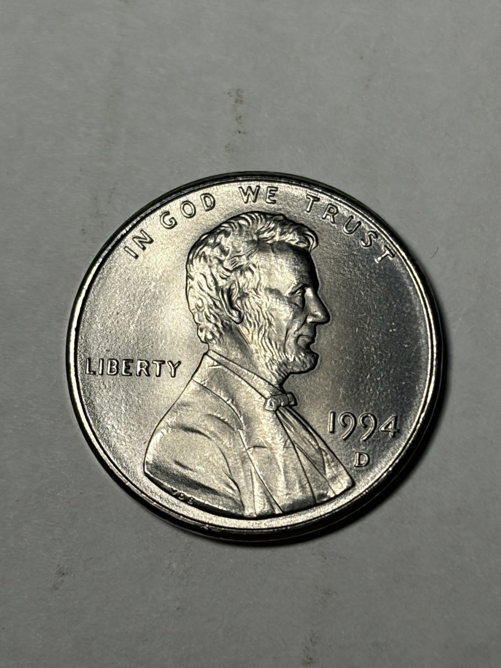 1994-D Lincoln Wheat Cent ERROR Struck On Zinc Planchet